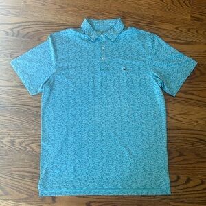 Vineyard Vines Performance Sankaty Polo Blue w/Marlin Medium